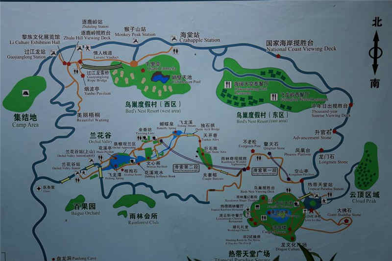 карта Парка Тропический рай Ялунвань